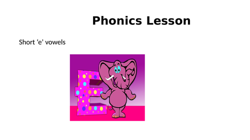 Short E vowels presentation