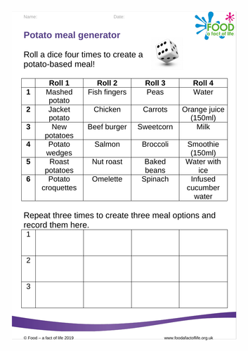 Potato meal generator