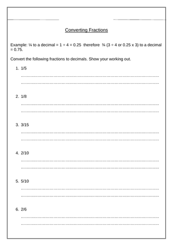 Converting Fractions