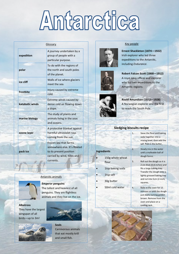 Antarctica knowledge organiser