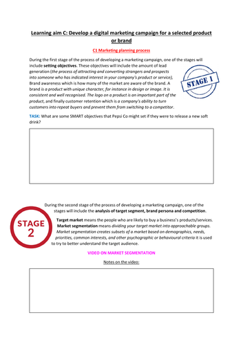 Unit 17: Digital Marketing  BTEC Business RQF LEARNING AIM C