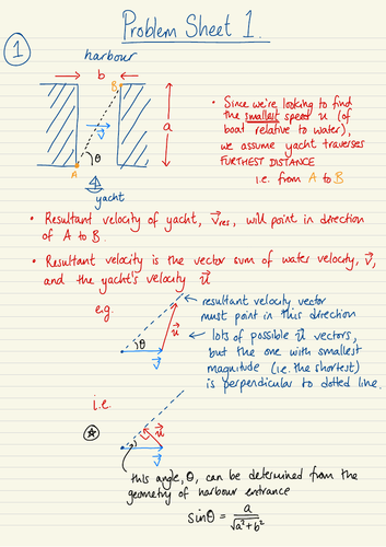 Physics Extension / Oxbridge Worksheet + Solutions - Sheet 1