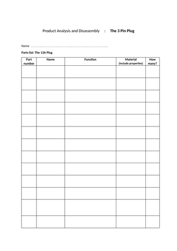 3 pin plug disassembly pro-forma