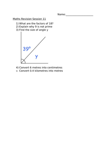 MATHS REVISION SESSION 11