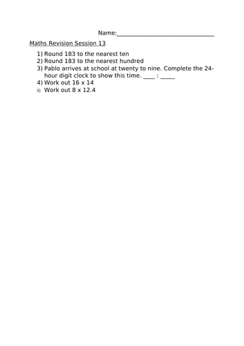 MATHS REVISION SESSION 13