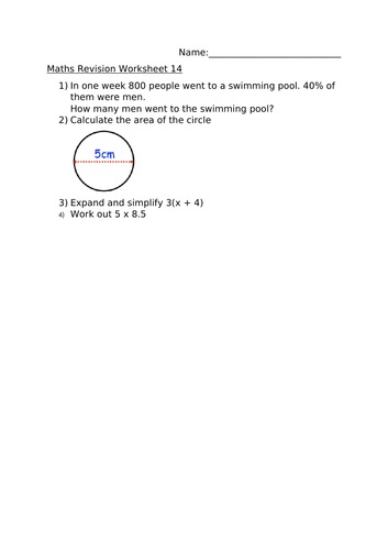 MATHS REVISION SESSION 14