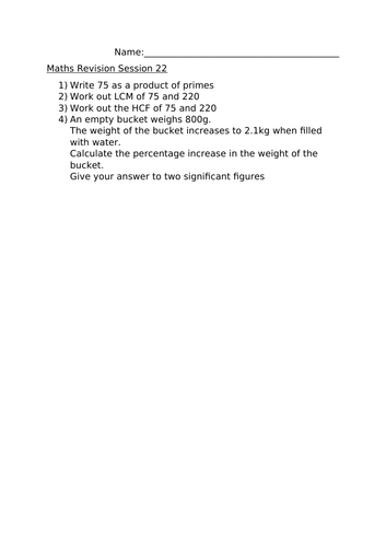 MATHS REVISION SESSION 22