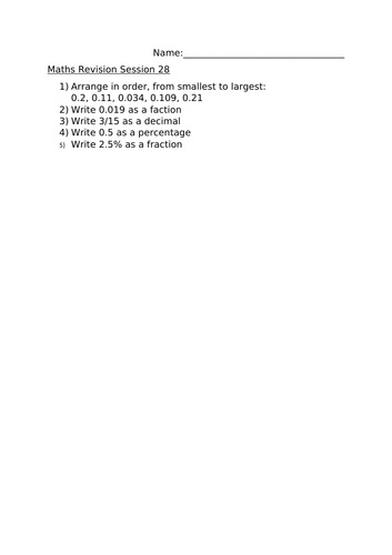 MATHS REVISION SESSION 28