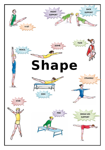 Gymnastics: Shapes, Jumps, Balances, Rolls Resource Cards