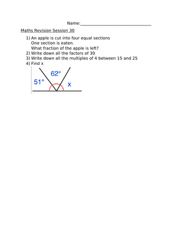 MATHS REVISION SESSION 30