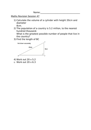 MATHS REVISION SESSION 47