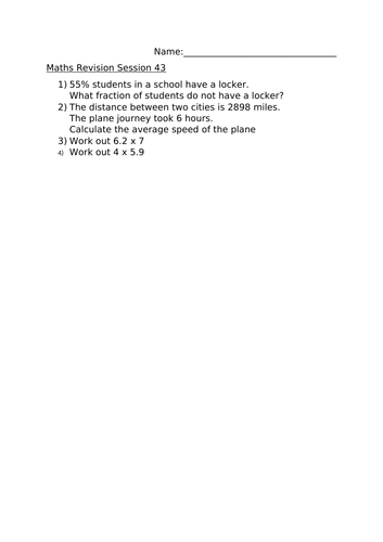 MATHS REVISION SESSION 43