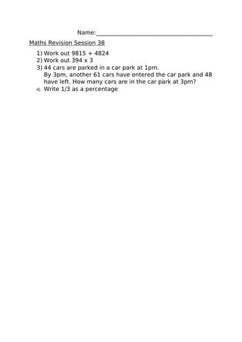 MATHS REVISION SESSION 38