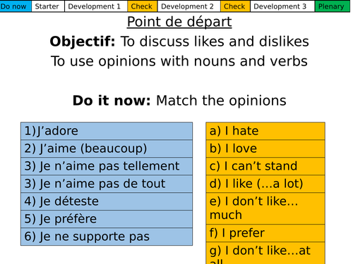 Point De Depart Opinions Dynamo 3 Module 1 0 Teaching Resources