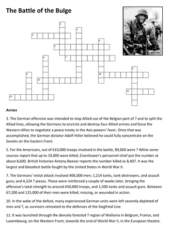 The Battle of the Bulge Crossword