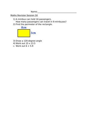 MATHS REVISION SESSION 50