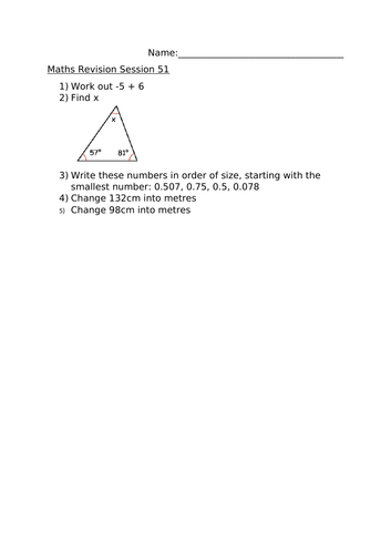 MATHS REVISION SESSION 51