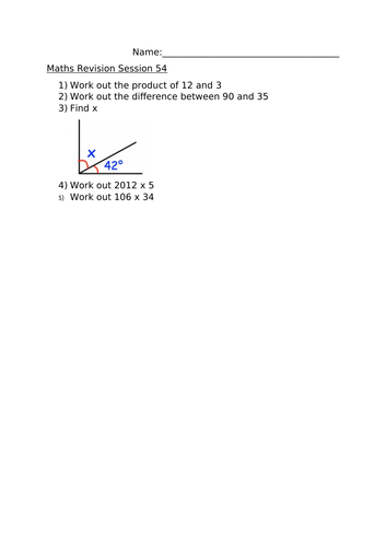 MATHS REVISION SESSION 54