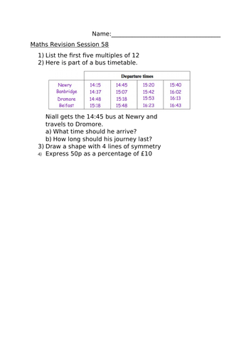 MATHS REVISION SESSION 58