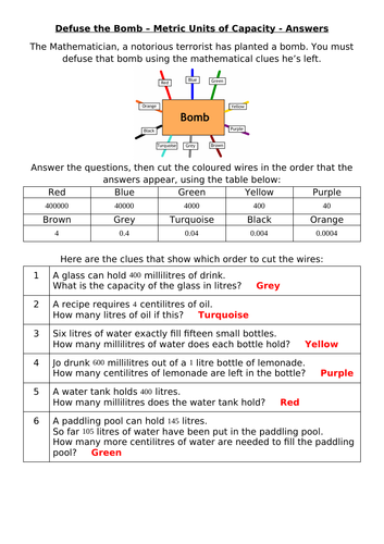 Defuse the Bomb - Metric Measures