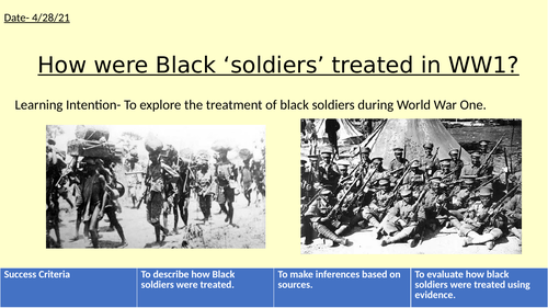 How were black soldiers treated during WW1?