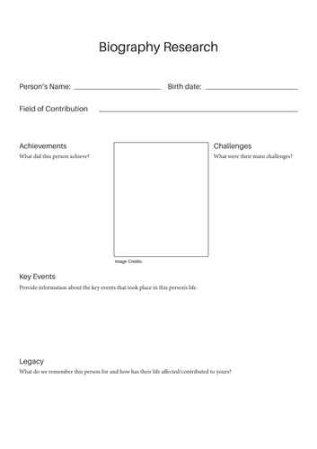 Biography Writing Templates