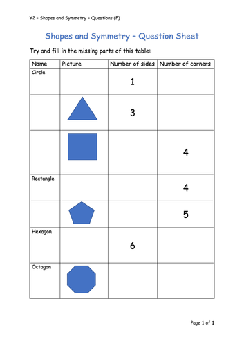 Y2 Maths - Shapes (Free)