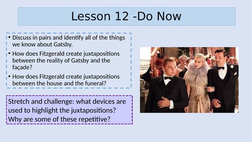 AQA Literature and Language A Level - Gatsby SOW