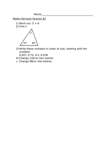 MATHS REVISION SESSION 62