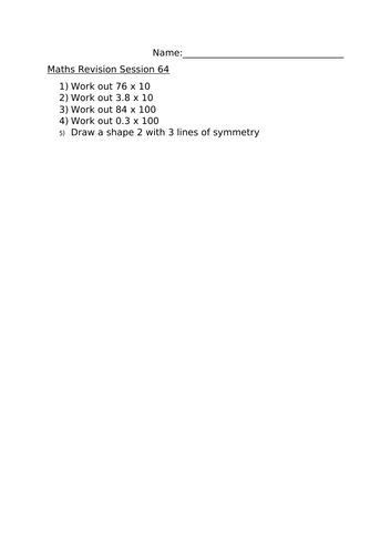 MATHS REVISION SESSION 64