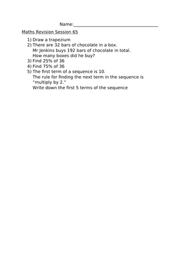 MATHS REVISION SESSION 65