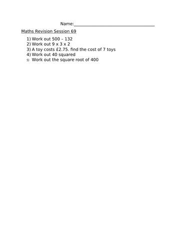 MATHS REVISION SESSION 69