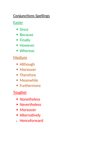 KS3 Conjunctions