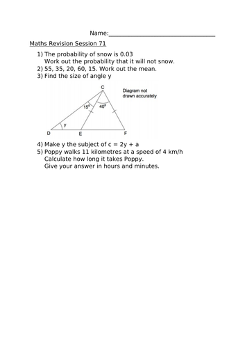 MATHS REVISION SESSION 71