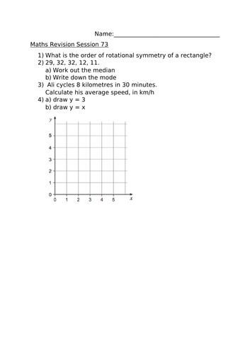 MATHS REVISION SESSION 73