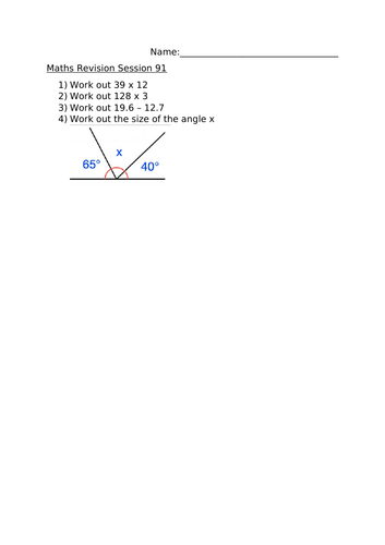 MATHS REVISION SESSION 91