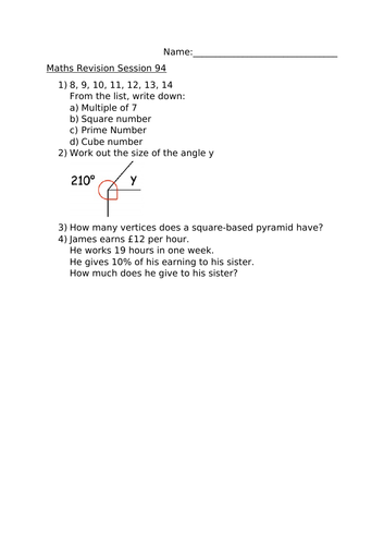 MATHS REVISION SESSION 94