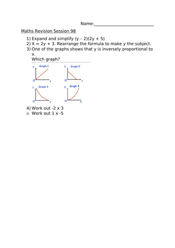 MATHS REVISION SESSION 98