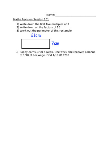 MATHS REVISION SESSION 101