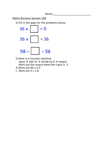 MATHS REVISION SESSION 109