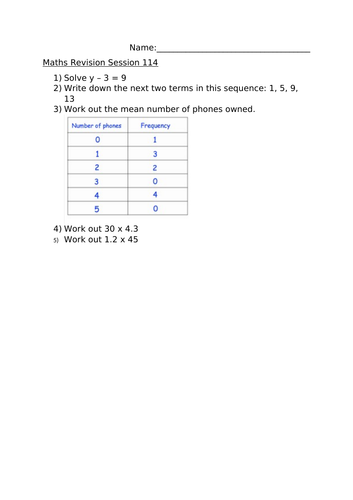 MATHS REVISION SESSION 114