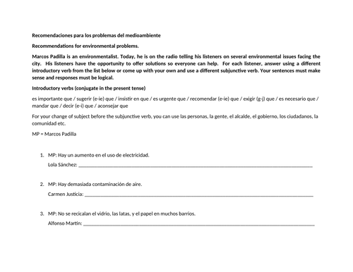 El medioambiente recomendaciones para problemas
