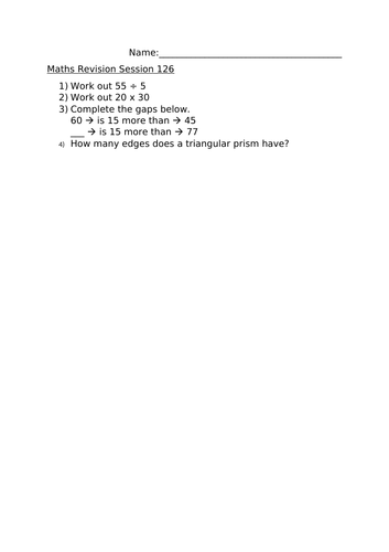 MATHS REVISION SESSION 126