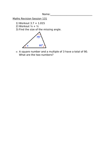 MATHS REVISION SESSION 131