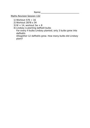 MATHS REVISION SESSION 132