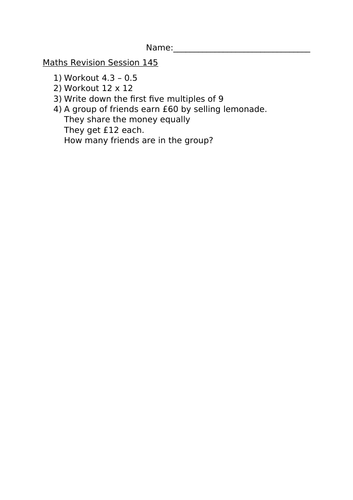 MATHS REVISION SESSION 145