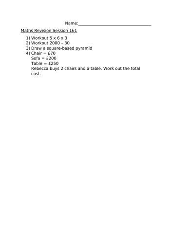 MATHS REVISION SESSION 161