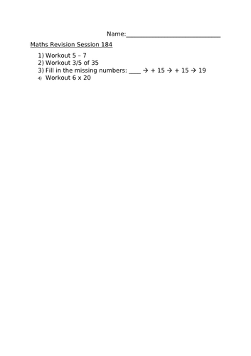 MATHS REVISION SESSION 184