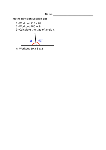 MATHS REVISION SESSION 185