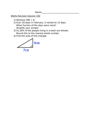 MATHS REVISION SESSION 192